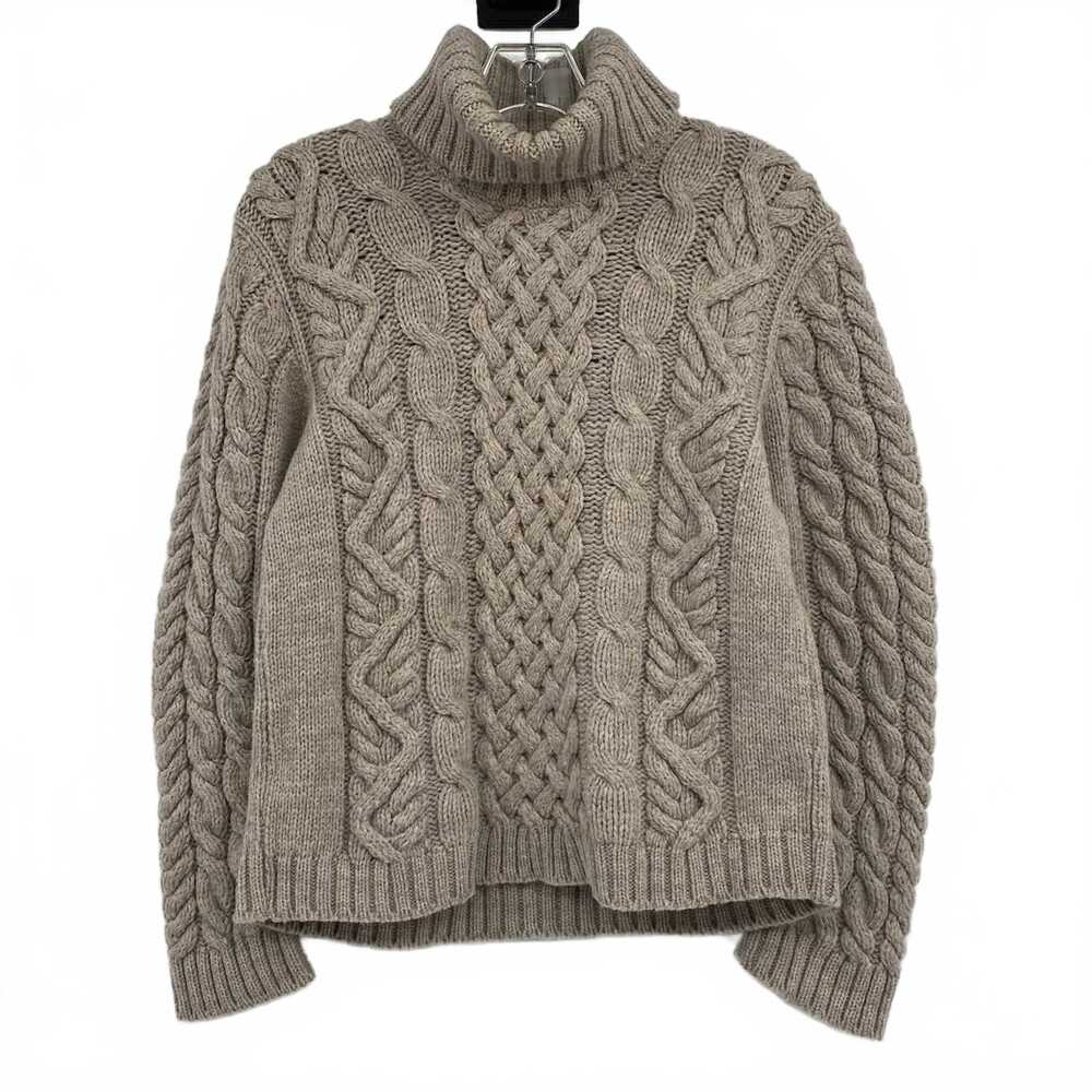 Peregrine Beige Cable Knit Turtleneck Sweater | Womens S